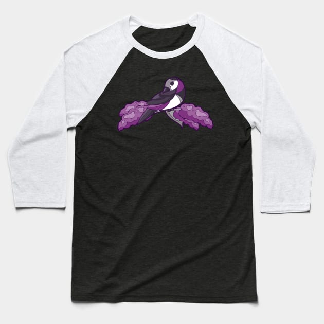 Pride Birds - Asexual, Demisexual, Grey-Asexual Baseball T-Shirt by wanderingkotka